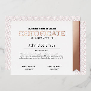Elegant Classic Diploma Certificate gold rose foil Holiday Card