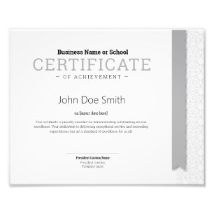 Elegant Classic Diploma Certificate grey ribbon Photo Print