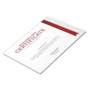 Elegant Classic Diploma Certificate red ribbon Notepad