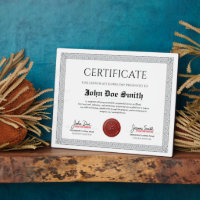 Elegant Classic Diploma Certificate red wax seal