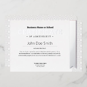 Elegant Classic Diploma Certificate silver foil Holiday Card