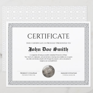 Elegant Classic Diploma Certificate silver seal