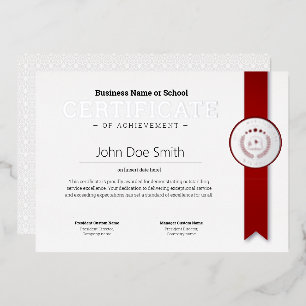 Elegant Classic Diploma Certificate silver seal Foil Holiday Card