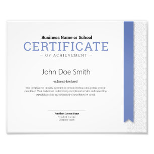 Elegant Classic Diploma Certificate violet ribbon Photo Print