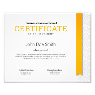 Elegant Classic Diploma Certificate yellow ribbon Photo Print