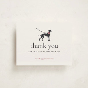 Elegant Classic Dog Walker Business Insert Thank You Card