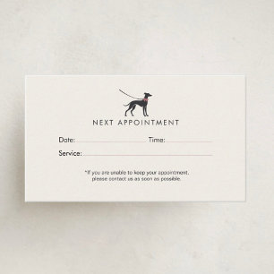 Elegant Classic Dog Walker Minimalist Dog Walking Appointment Card