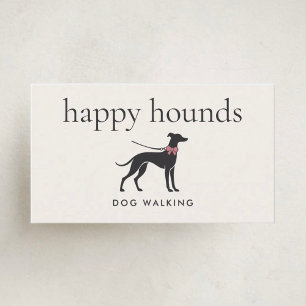 Elegant Classic Dog Walker Minimalist Dog Walking Business Card