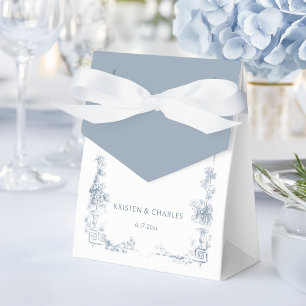 Elegant Classic Dusty Blue French Floral Favour Box