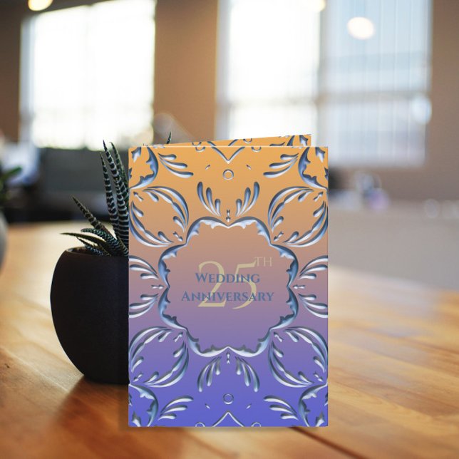 Elegant Classic Fancy 25th Wedding Anniversary  Card (Creator Uploaded)