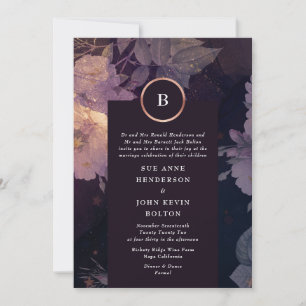 Elegant Classic Floral Boho Fantasy Golden Circle Invitation