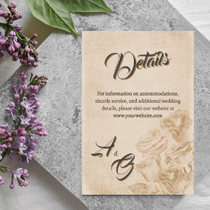 Elegant Classic Floral Rustic Wedding Details 1 Enclosure Card