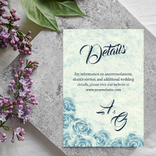 Elegant Classic Floral Rustic Wedding Details 2 Enclosure Card
