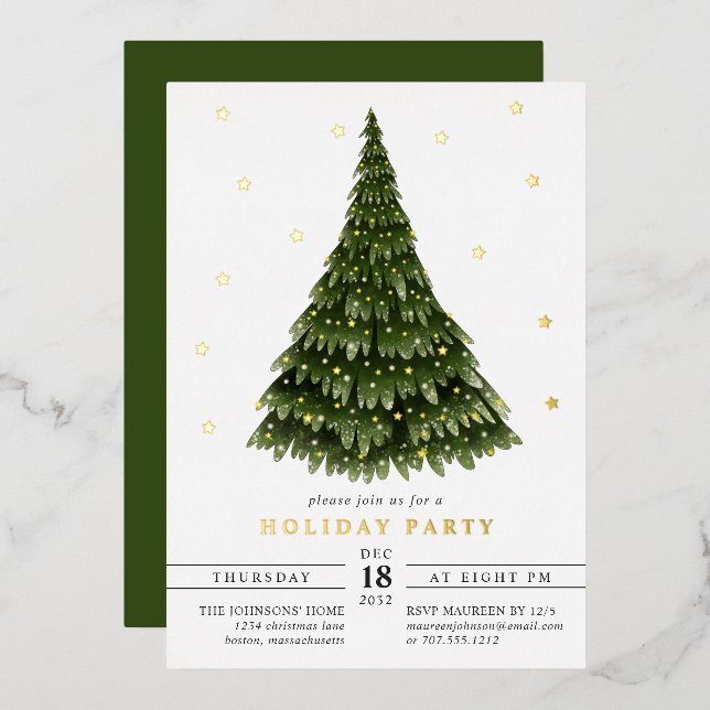 Elegant Classic Foil Christmas Party (Front/Back)