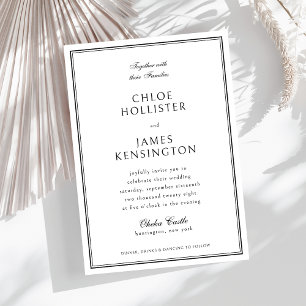 Elegant Classic Formal Black Frame Wedding Invitation