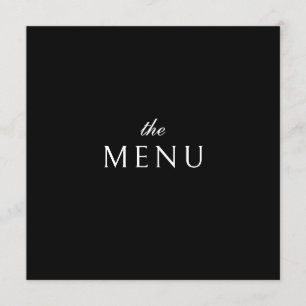 Elegant Classic Formal Black Wedding Dinner Menu