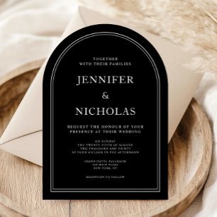 Elegant Classic Formal Black Wedding Invitation