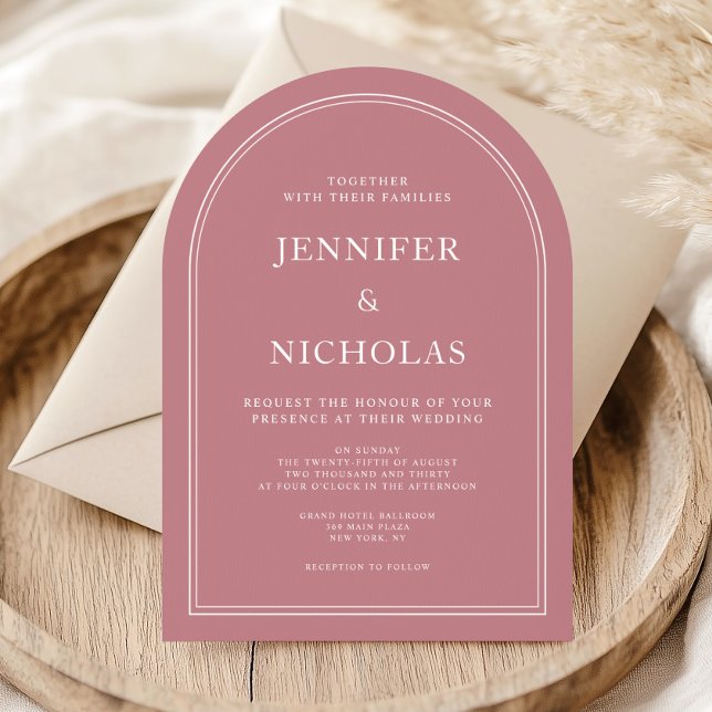 Elegant Classic Formal Pink Wedding Arch Invitation (Elegant Classic Formal Pink Wedding Arch Invitation)
