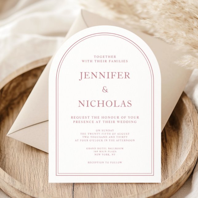 Elegant Classic Formal Pink Wedding Invitation (Elegant Classic Formal Pink Wedding Invitation)