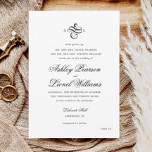 Elegant Classic Formal Script Monogram Wedding