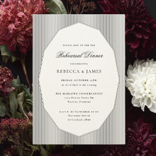 Elegant Classic Formal Wedding Rehearsal Dinner Invitation
