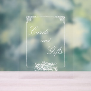 Elegant Classic French Rococo Floral Acrylic Sign