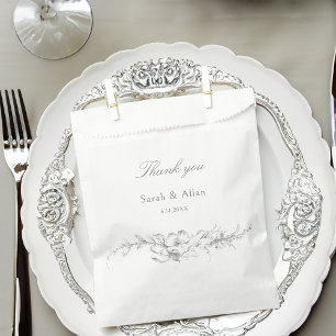 Elegant Classic French Rococo Floral Favour Bag