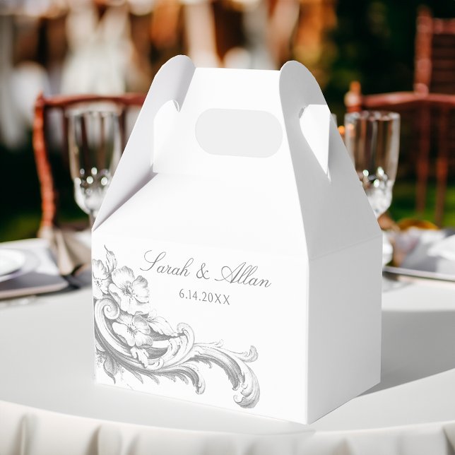 Elegant Classic French Rococo Floral Favour Box (Creator Uploaded)