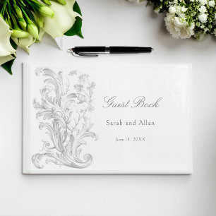 Elegant Classic French Rococo Floral Guest Book