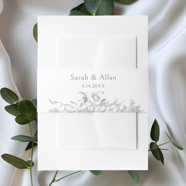 Elegant Classic French Rococo Floral Invitation Belly Band (Creator Uploaded)