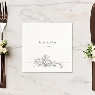 Elegant Classic French Rococo Floral Napkin