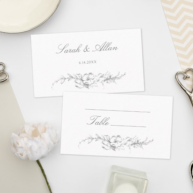 Elegant Classic French Rococo Floral Place Card (Creator Uploaded)