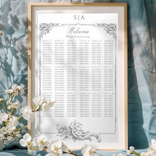 Elegant Classic French Rococo Floral Poster