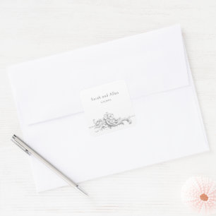Elegant Classic French Rococo Floral Square Sticker