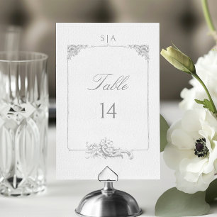 Elegant Classic French Rococo Floral Table Number