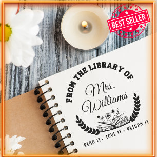 Elegant Classic From The Library Of Custom Name  Self-inking Stamp