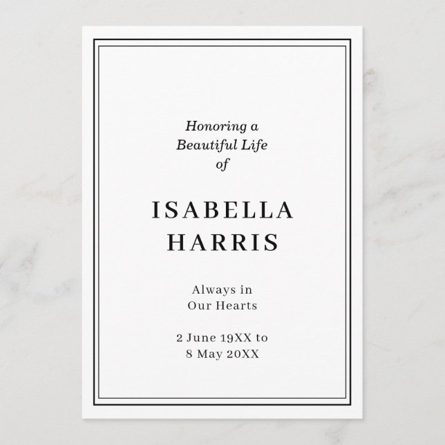 Elegant Classic Funeral Service Design Program (Front)