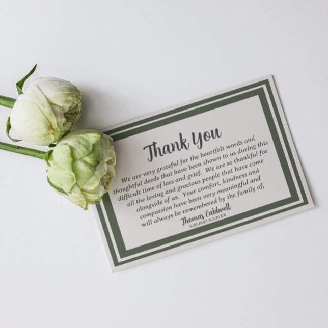 Elegant Classic Funeral Thank You Card (Creator Uploaded)