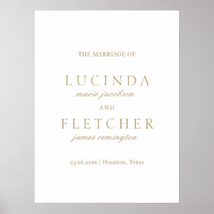 Elegant Classic Gold Formal Minimal Wedding Poster