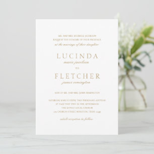 Elegant Classic Gold Formal Wedding Invitation