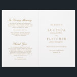 Elegant Classic Gold Formal Wedding Program<br><div class="desc">Elegant faux gold folded wedding program (printed on medium grade paper and comes unfolded) featuring a simple and minimal design with the names of the bride and groom in a traditional serif font and the middle and last names in an elegant calligraphy script. A classic style that is perfect for...</div>