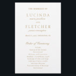 Elegant Classic Gold Formal Wedding Program<br><div class="desc">Elegant faux gold wedding program featuring a simple and minimal design with the names of the bride and groom in a traditional serif font and the middle and last names in an elegant calligraphy script.  A classic style that is perfect for a formal wedding.</div>