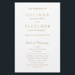 Elegant Classic Gold Formal Wedding Program<br><div class="desc">Elegant faux gold wedding program featuring a simple and minimal design with the names of the bride and groom in a traditional serif font and the middle and last names in an elegant calligraphy script.  A classic style that is perfect for a formal wedding.</div>