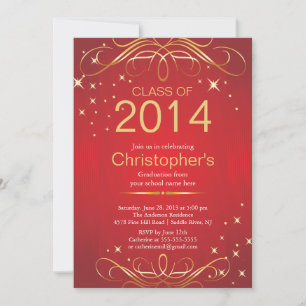 Elegant Classic Gold Graduation Party Invitation