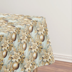 Elegant classic gold mint luxury Christmas bouquet Tablecloth
