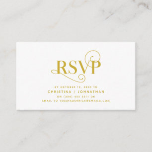 Elegant Classic, Gold Script, RSVP respond Enclosure Card