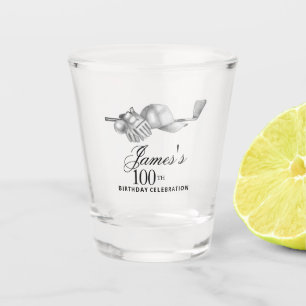 Elegant Classic Golf 100th Birthday Party Custom Shot Glass