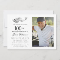 Elegant Classic Golf 100th Birthday Party Photo