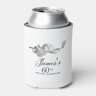 Elegant Classic Golf 60th Birthday Party Custom Can Cooler
