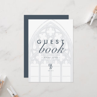 Elegant Classic Gothic Gree Wedding Guestbook Sign